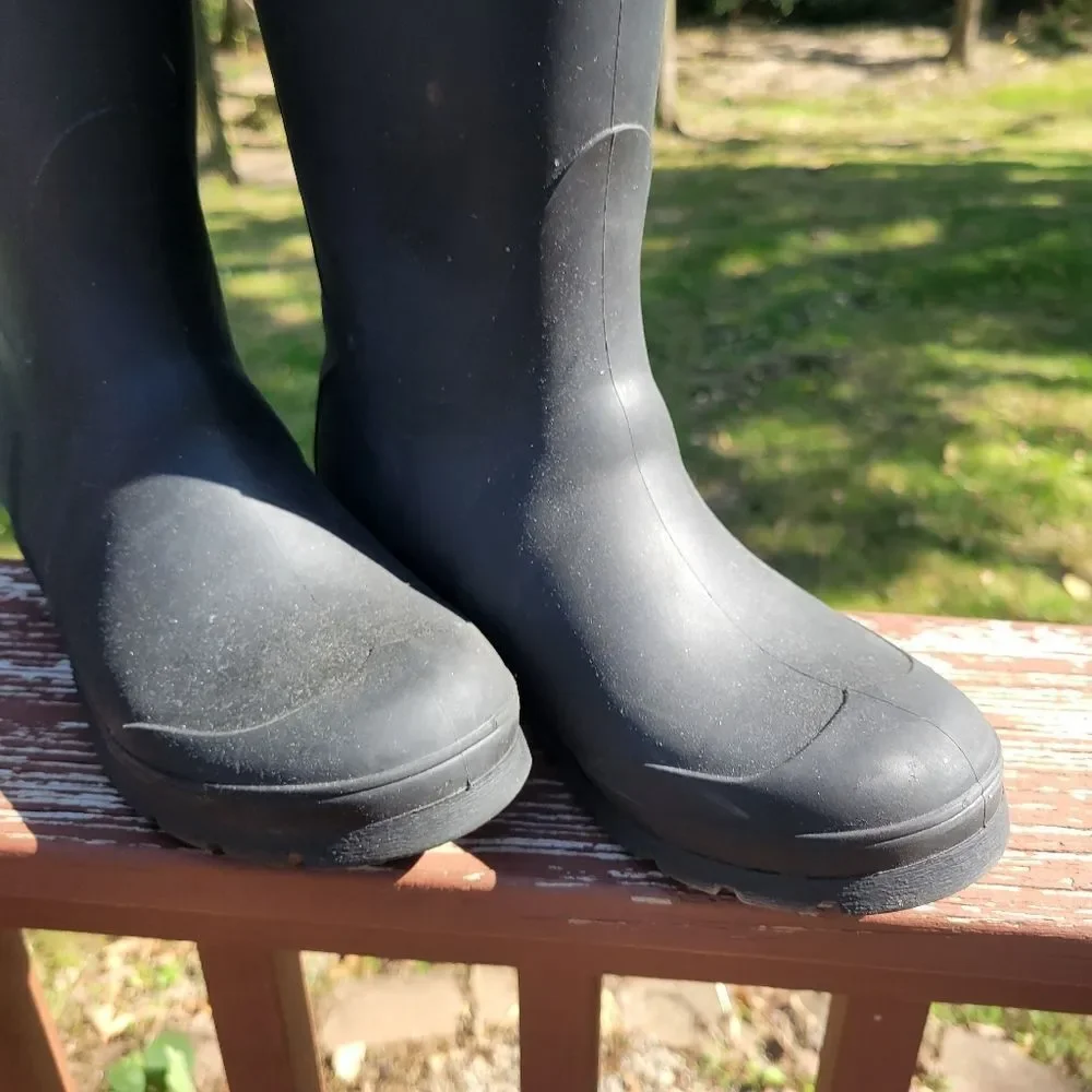 Kamik Jennifer Women's Black Waterproof Round Toe Knee High Rain Boots Size 7